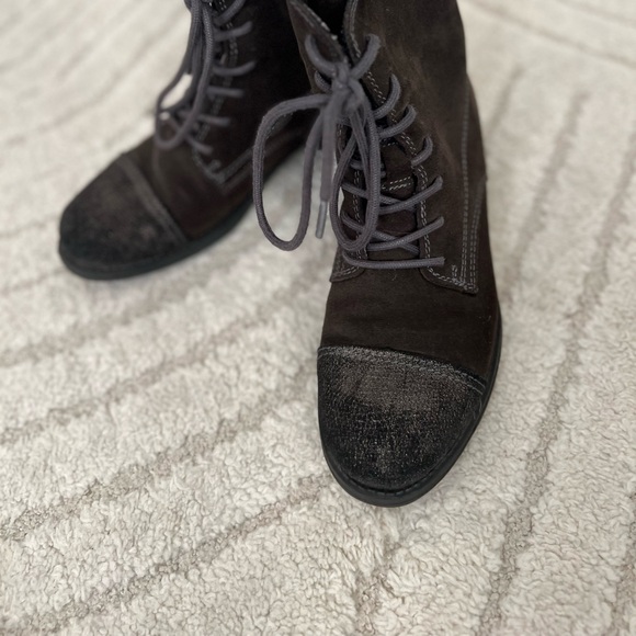 Suede combat leather booties 8 - Picture 2 of 8